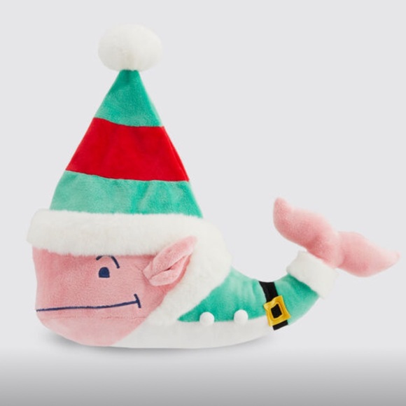 🩷NEW🩷 Vineyard Vines 🩷 Holiday Christmas Elf Santa Hat Whale Stuffed Animal, 16” - Picture 1 of 12
